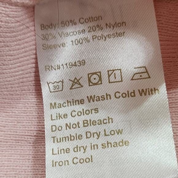 Julie Brown Pink Floral Slightly Sheer 3/4 Sleeves Lightweight Sweater Size Smal - Picture 5 of 6